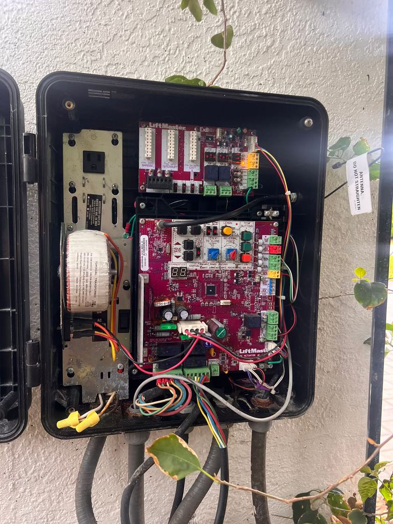Gate opener control board with wiring and transformer in Los Angeles, CA
