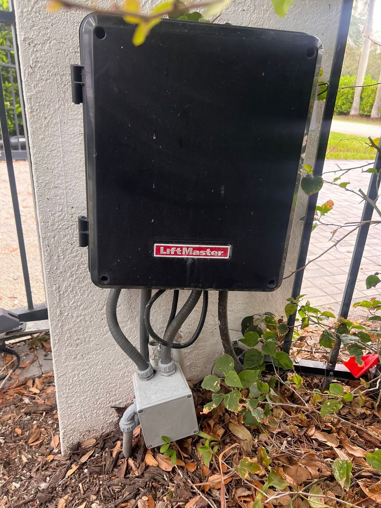 Gate opener box with electrical conduit and junction box. in Mid-Wilshire, CA